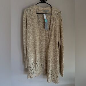 Daniel Rainn Tan Open-Front Cardigan nwt